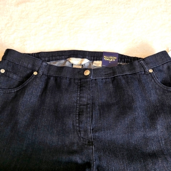 NWT Allison Daley Jeans Womens Size 16W Short Dark Elastic Stretch Straight - Picture 3 of 3